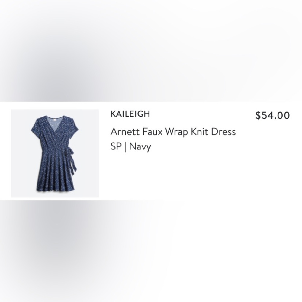 Kaileigh Arnett Faux Wrap Knit Dress. Small petite